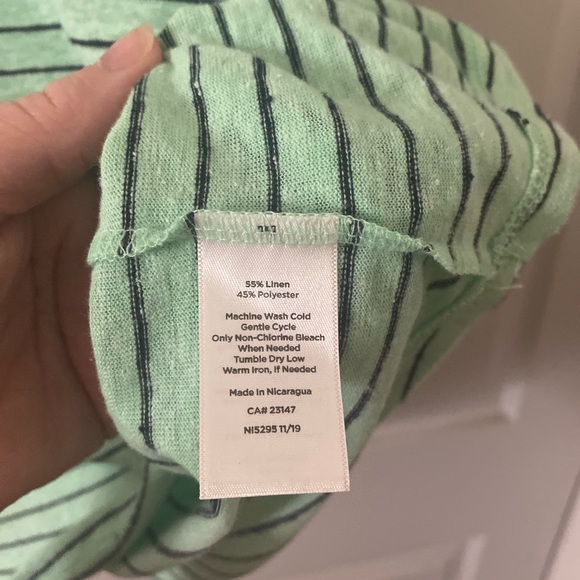 Talbots Green w/navy small stripe. Size 3X - Picture 4 of 4